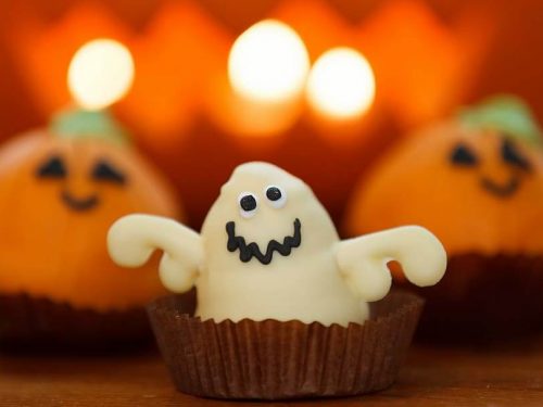 Halloween Crispy Marshmallow Ghosts Recipe Dessert Treat