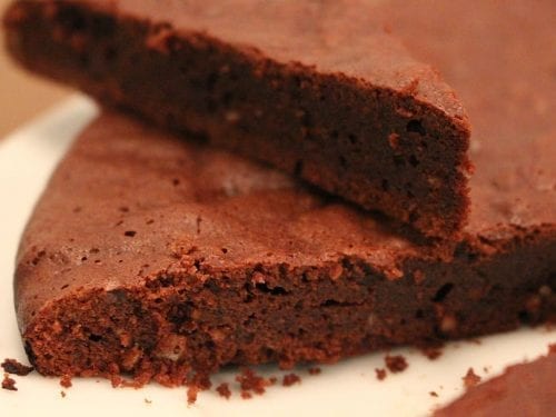 closeup on chocolate cake