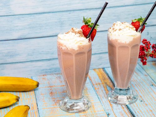 Chocolate Strawberry Banana Milk Shake