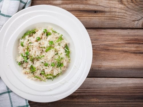 creamy risotto with arugula