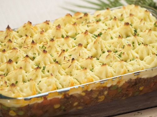 Easy Shepherd's Pie with Garlic Romano Potatoes Recipe