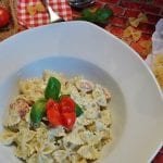 creamy bowtie pasta with basil