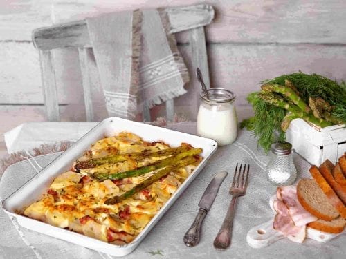 ham and asparagus potato casserole