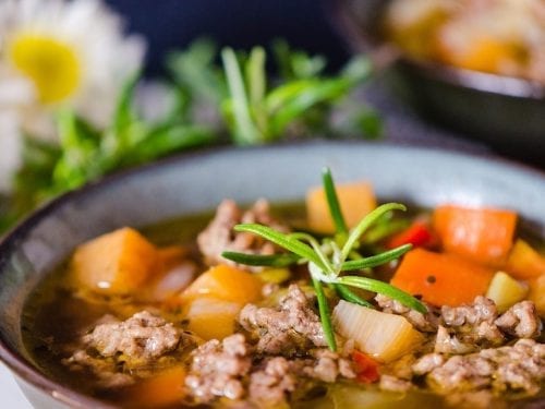 hearty meatball and tortellini soup