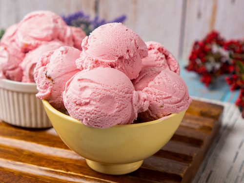 Pink Guava Ice Cream Recipe, homemade pink guava fruit ice cream