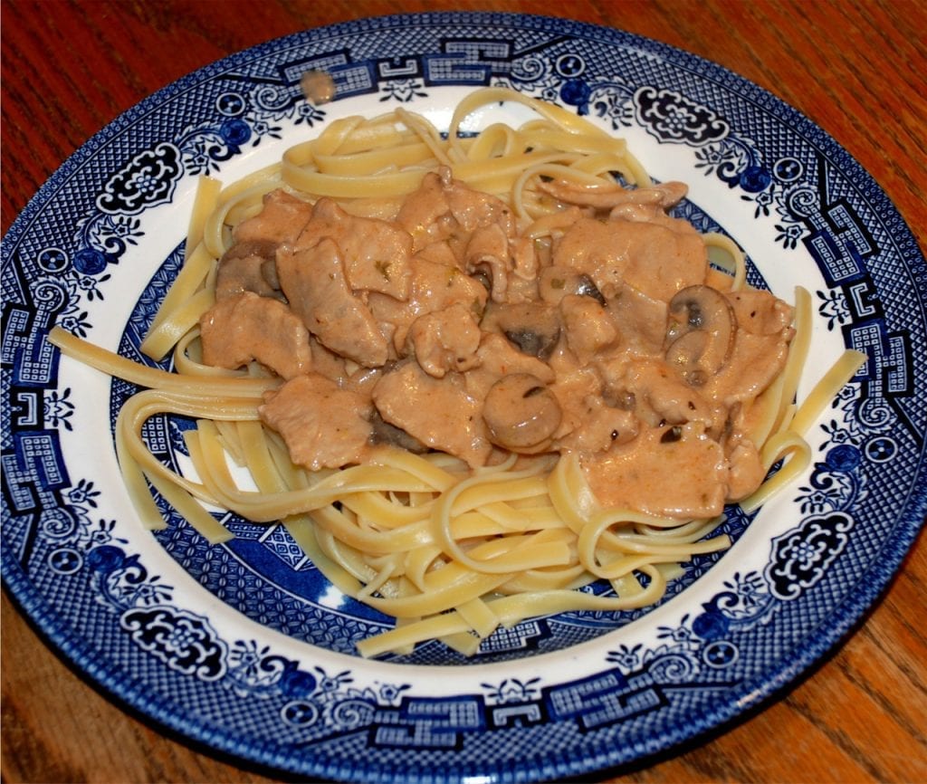 delicious beef and mushroom stroganoff