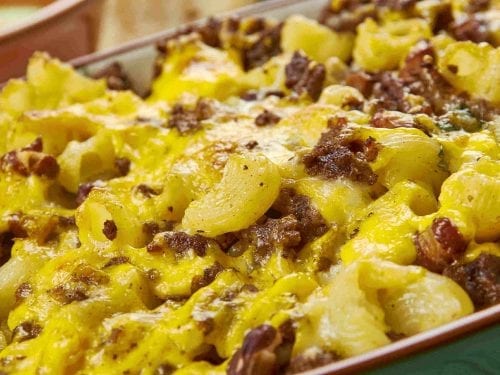 beef taco macaroni casserole