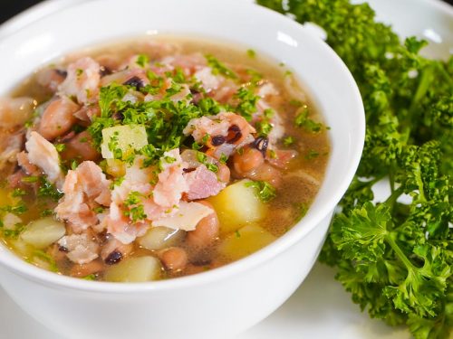 Black-eyed Peas and Bacon Soup