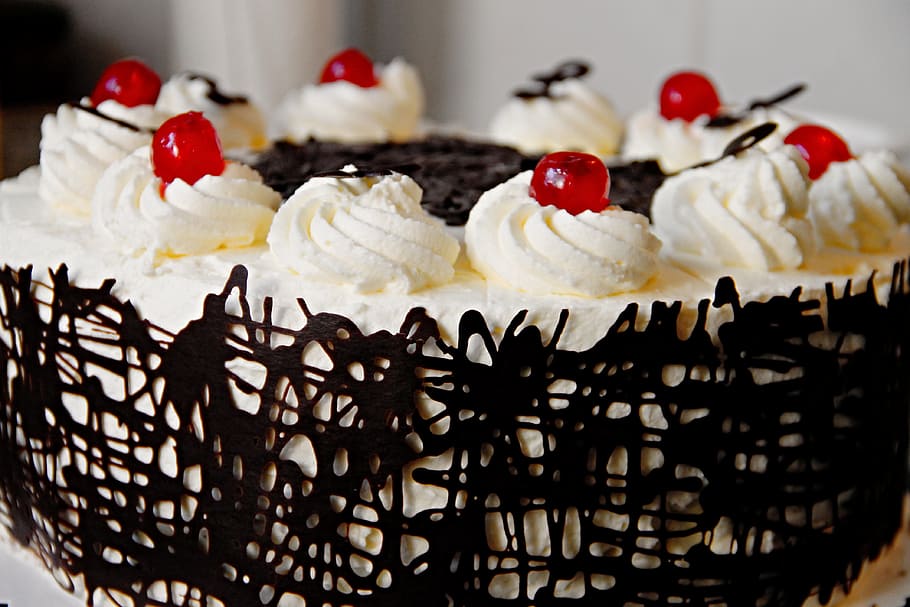 sweet chocolate cherry cake