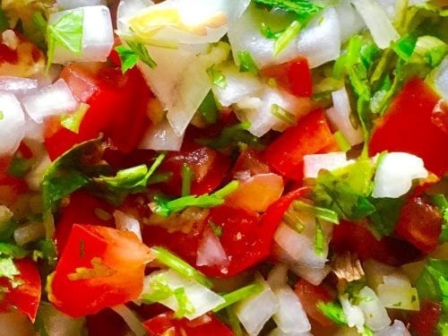 closeup on salsa