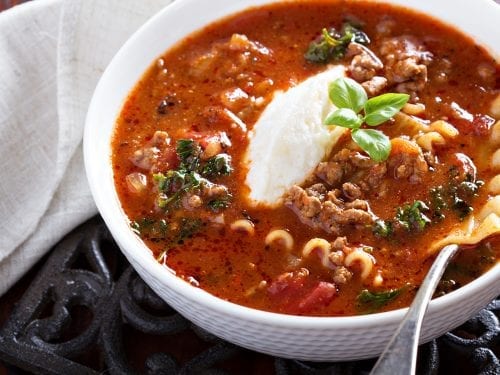 crockpot beef lasagna soup