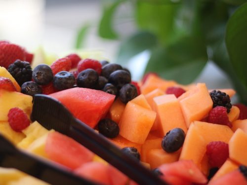 melon tray with fruit dressing