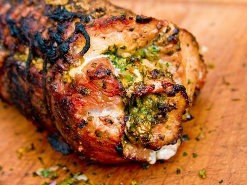 rolled pork loin with california raisins and herbs