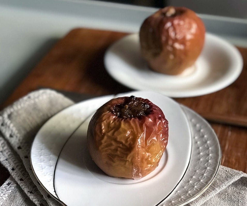 rum raisin baked apples