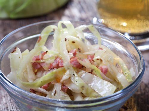 wilted cabbage salad with bacon