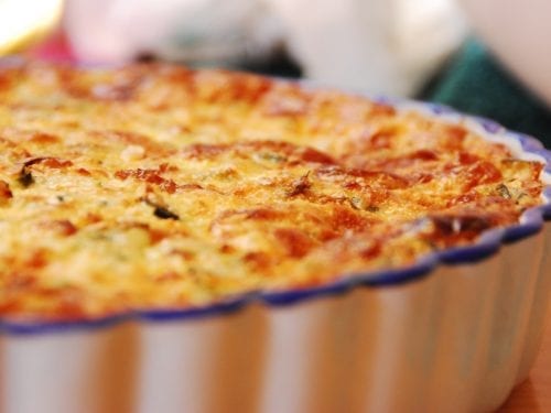 quiche in a baking dish