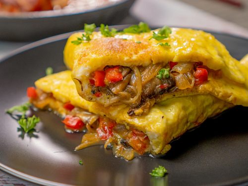 Easy Tomato and Mushroom Omelette