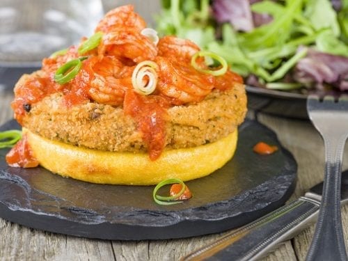 Smoky Shrimp and Parmesan Polenta Cakes