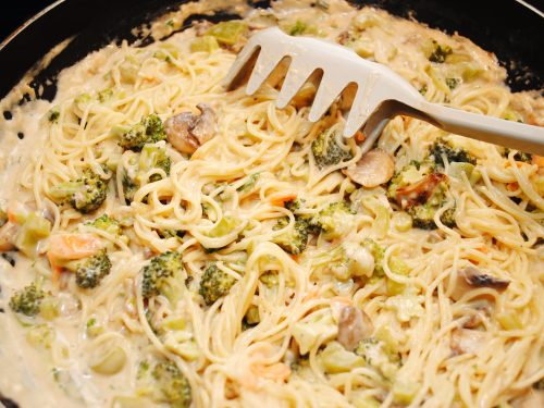 angel hair pasta with creamy mushroom sauce recipe