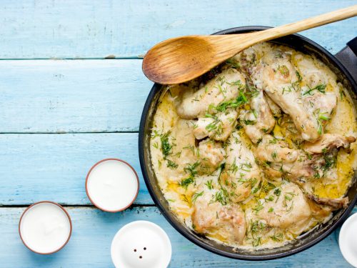 Braised Chicken with Tarragon Recipe, braised chicken thighs with creamy tarragon sauce