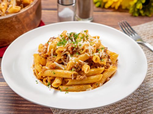 Penne Alla Vodka With Ground Beef