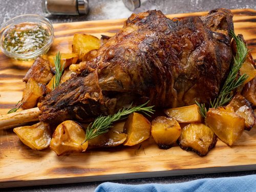 Roast Lamb With Mint Jelly