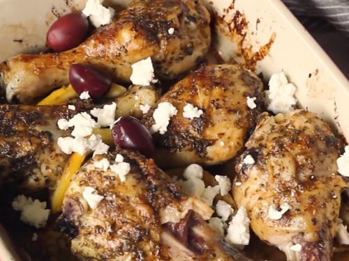 Lemon Feta Chicken with Oregano Recipe