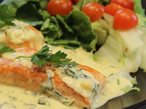 Pan Seared Salmon with Creamy Garlic Dijon Sauce Recipe