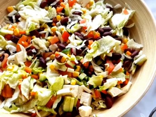 Red Bean Salad with Feta and Peppers Recipe