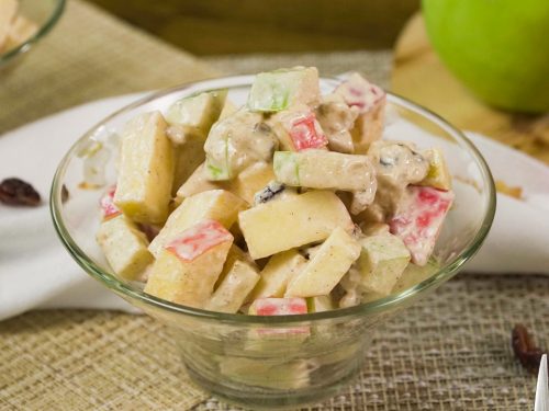 Creamy Cinnamon Apple and Walnut Fruit Salad Recipe