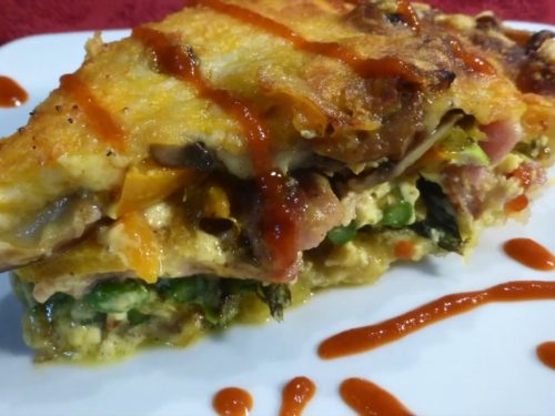 Asparagus Mushroom Bacon Crustless Quiche Recipe