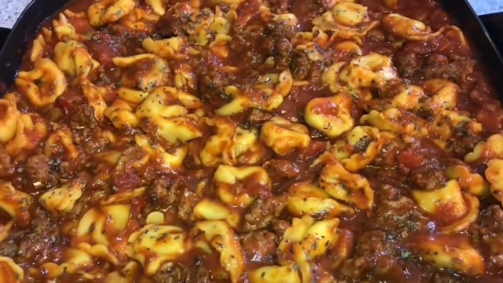 Tortellini-with-Chunky-Beef-Sauce-Recipe