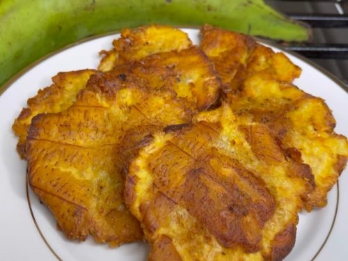 Tostones (Twice Air Fried Plantains) Recipe