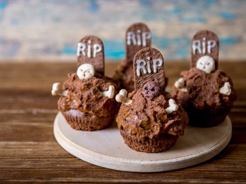 tombstone halloween cupcakes