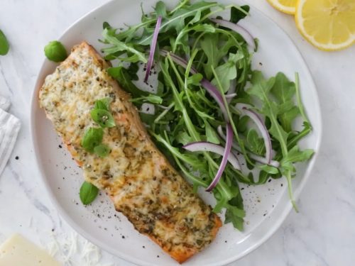 Air Fryer Basil-Parmesan Salmon Recipe