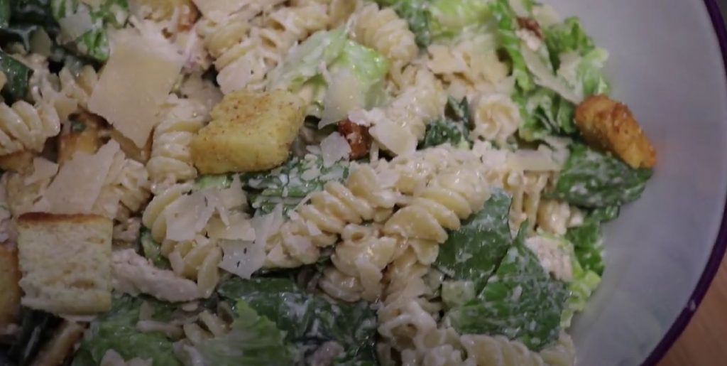 Baked Chicken Caesar Pasta with Buttery Cracker Crust Recipe