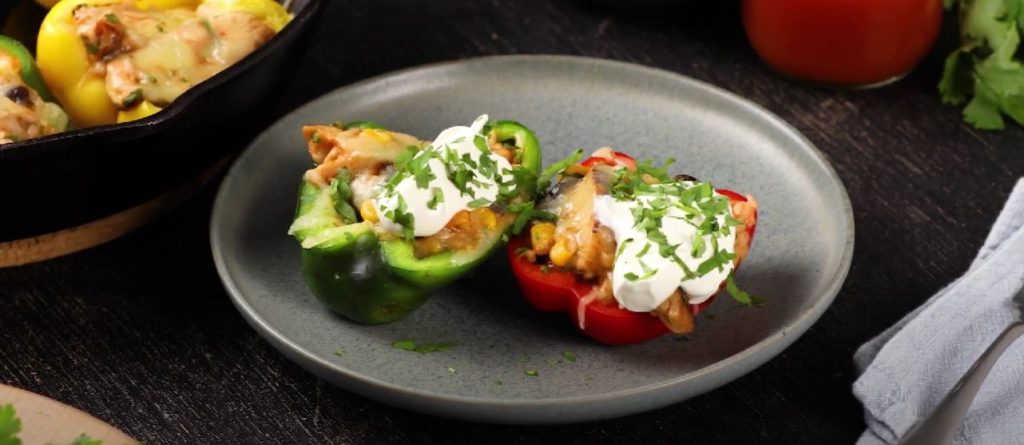 Chicken Taco Chili Stuffed Peppers Recipe