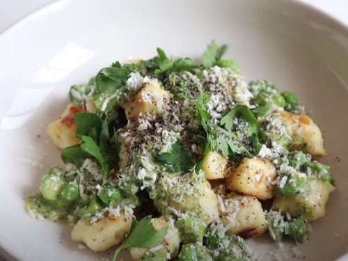 Gnocchi with Shrimp, Asparagus & Pesto Recipe