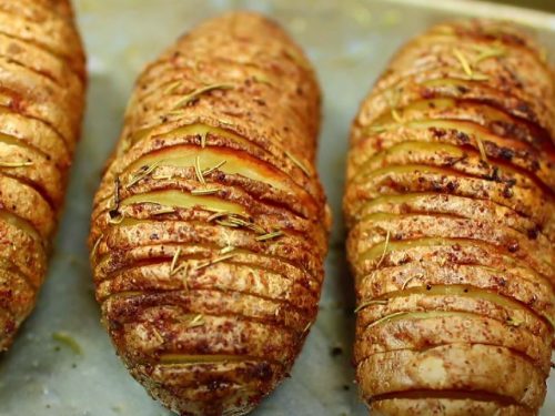 Hasselback Sweet Potatoes with Balsamic Glaze Recipe