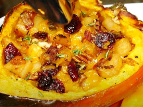 Roasted Corn Pudding in Acorn Squash Recipe