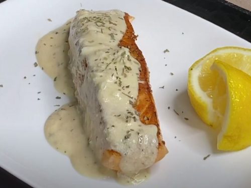 Seared Salmon with Garlic Lemon Sauce Recipe