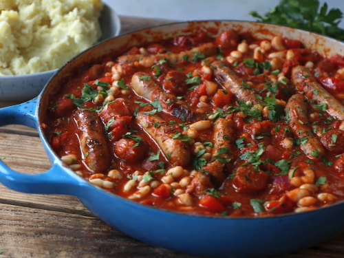 swiss-chard-sausage-bean-casserole-recipe