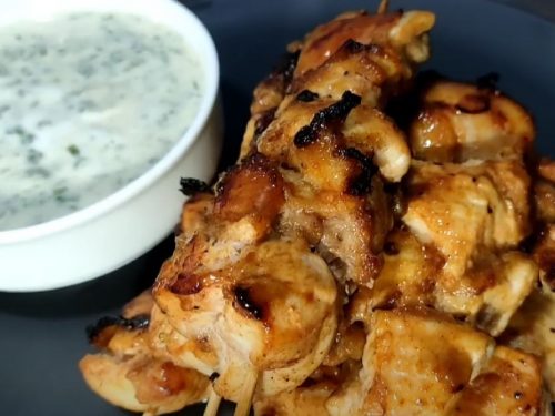 Zesty Chicken Skewers With Yogurt Dip Recipe