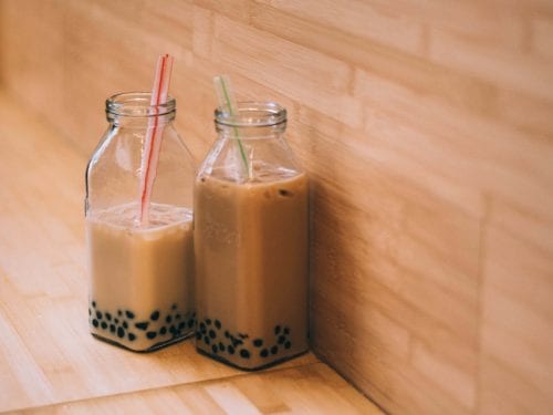 Jasmine Bubble Milk Tea, jasmine green milk with boba recipe