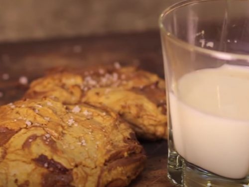 Nutella Stuffed Chocolate Chip Cookies with Browned Butter, Vanilla Beans & Sea Salt Recipe