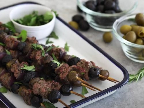 Rosemary Olive Steak Kabobs Recipe