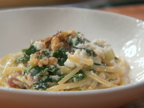 swiss-chard-spaghetti-and-mustard-cream-sauce-recipe