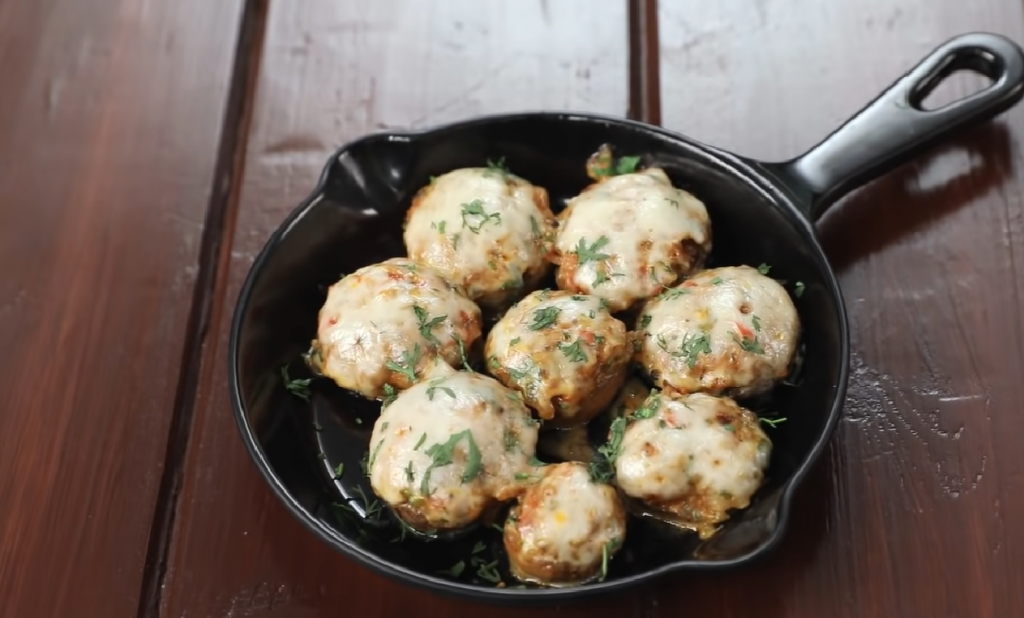 grilled-mushroom-stuffed-with-basil-and-blue-cheese-butter-recipe