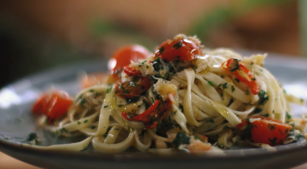 linguine-crab-and-avocado-with-scallion-vinaigrette-recipe