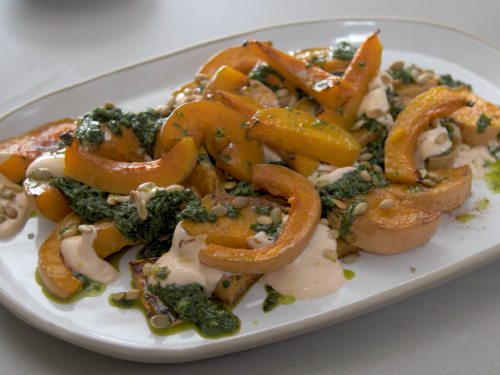 roasted-winter-squash-with-cilantro-chimichurri-recipe